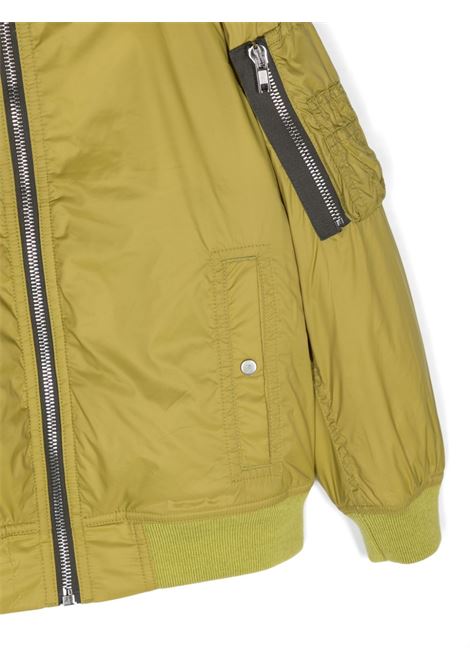 Bomber con zip e inserti in verde oliva - bambino RICK OWENS KIDS | BG02C6771NP32